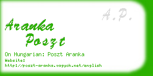 aranka poszt business card